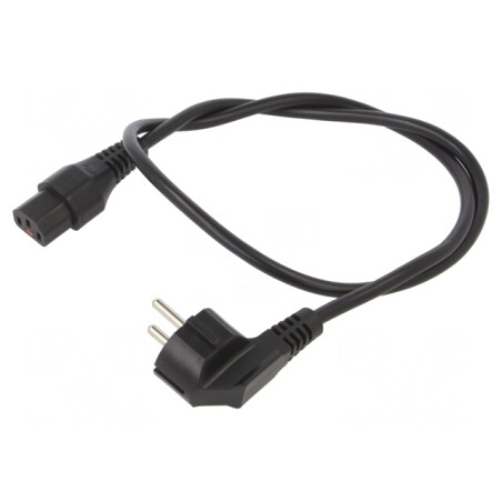 Cablu Alimentare Unghiular CEE 7/7 la IEC C13 1m Negru | Electronic-mag.ro | Componente Electronice