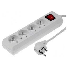 Prelungitor 4 Prize Alb 1.5m 16A | Electronic-mag.ro | Componente Electronice