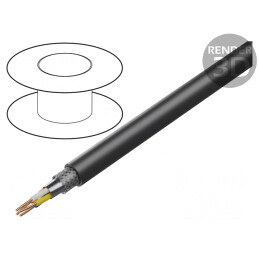 Cablu de Rețea ETHERLINE® Cat.5 SF/UTP 2x2x22AWG PE Negru | Electronic-mag.ro | Componente Electronice