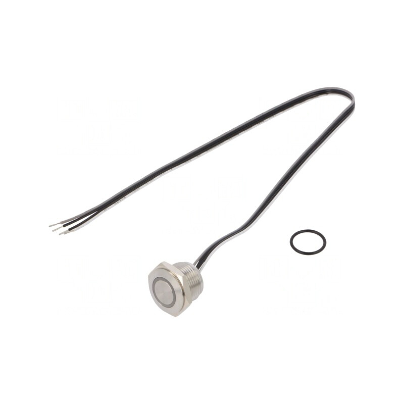 Comutator Anti-Vandalism 2 Pozitii SPST-NO 50mA 24VDC IP65 16mm | Electronic-mag.ro | Componente Electronice