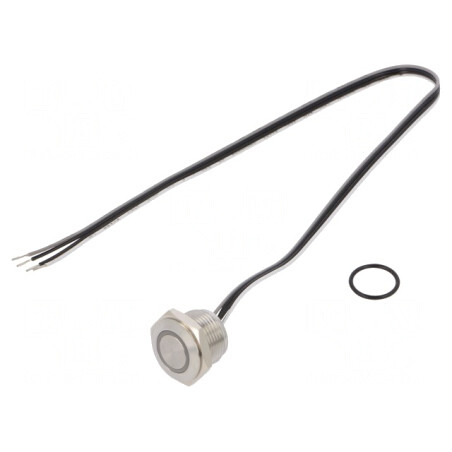 Comutator Anti-Vandalism 2 Pozitii SPST-NO 50mA 24VDC IP65 16mm | Electronic-mag.ro | Componente Electronice