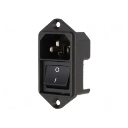 Conector Alimentare AC 10A 250VAC IEC 60320 KEB2 | Electronic-mag.ro | Componente Electronice