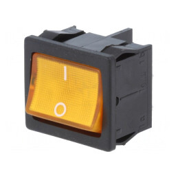 Întrerupător Rocker DPST ON-OFF 10A/250V Portocaliu cu LED | Electronic-mag.ro | Componente Electronice