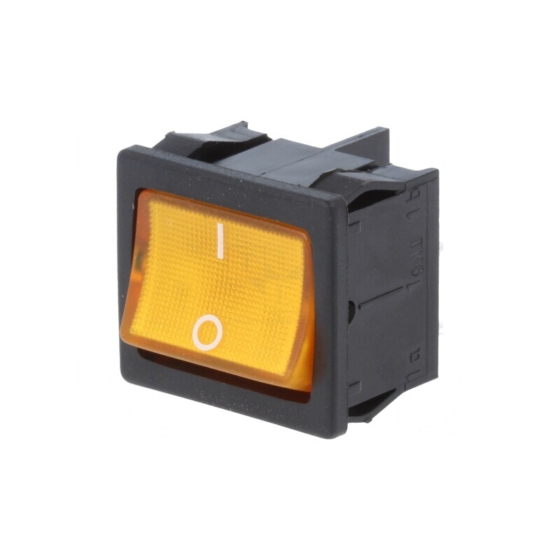 Întrerupător Rocker DPST ON-OFF 10A/250V Portocaliu cu LED | Electronic-mag.ro | Componente Electronice