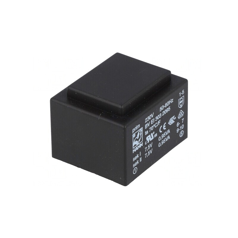 Transformator încapsulat 1,9VA 230V 7,5V 126mA | Electronic-mag.ro | Componente Electronice