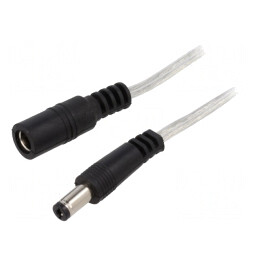 Cablu DC 5m 2x0,5mm2 cu Mufă și Soclu 5,5/2,1