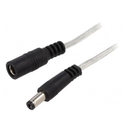 Cablu DC 5m 2x0,5mm2 cu Mufă și Soclu 5,5/2,1 | Electronic-mag.ro | Componente Electronice