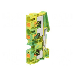 Conector Șine 0,5-16mm², 3 Borne, Galben-Verde | Electronic-mag.ro | Componente Electronice