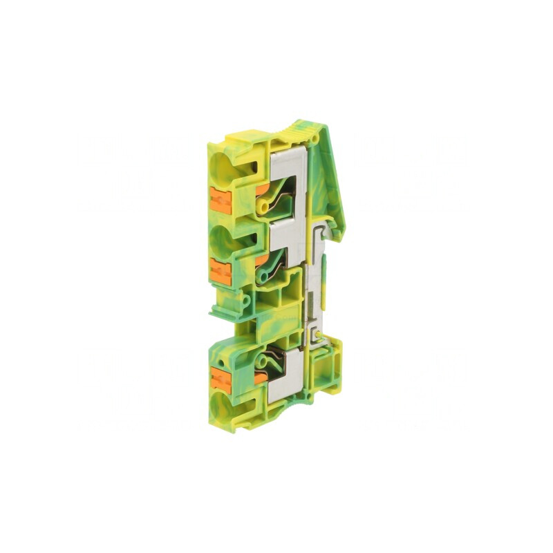 Conector Șine 0,5-16mm², 3 Borne, Galben-Verde | Electronic-mag.ro | Componente Electronice