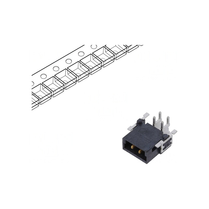 Conector PCB-PCB tată 2 pini 2,54mm har-flex® Power | Electronic-mag.ro | Componente Electronice