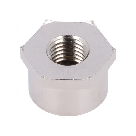 Piuliță împământare M12 alamă nichel 24mm 70-200°C | Electronic-mag.ro | Componente Electronice