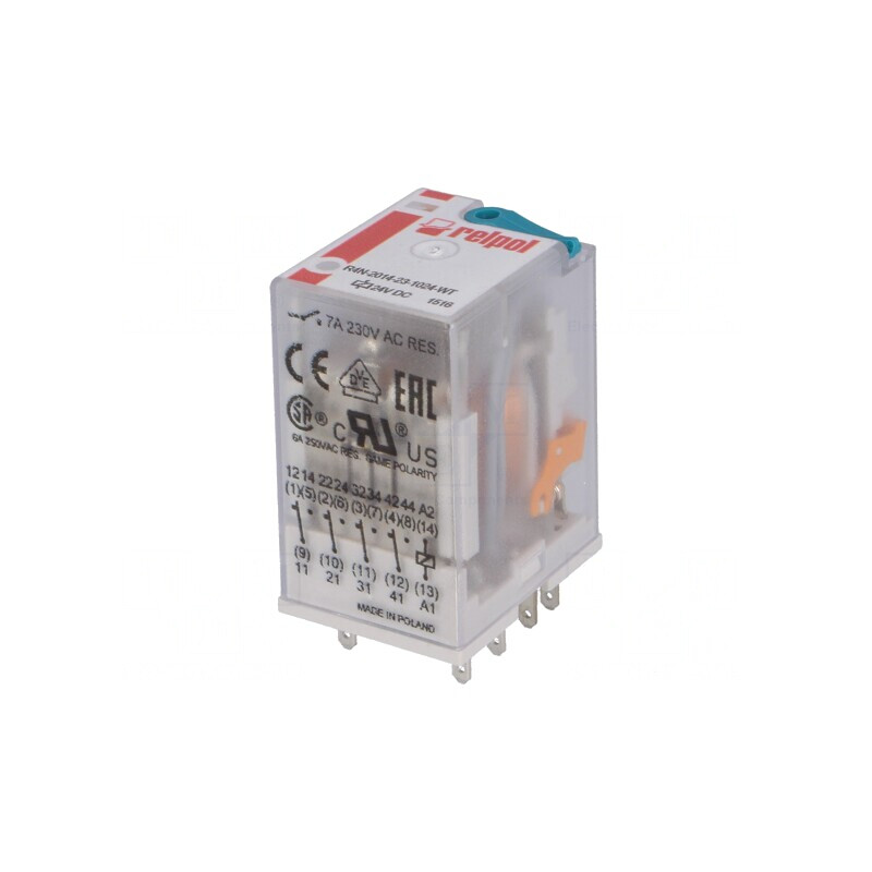 Releu Electromagnetic 4PDT 24VDC 6A | Electronic-mag.ro | Componente Electronice
