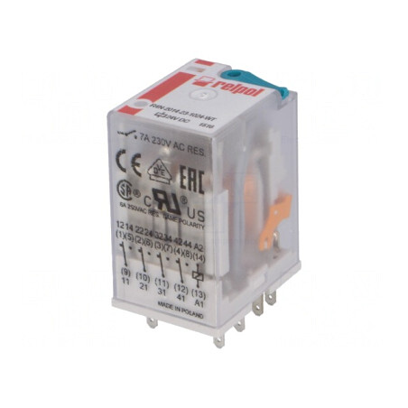 Releu Electromagnetic 4PDT 24VDC 6A | Electronic-mag.ro | Componente Electronice
