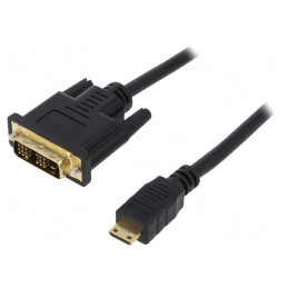 Cablu HDMI la DVI-D 2m Negru | Electronic-mag.ro | Componente Electronice