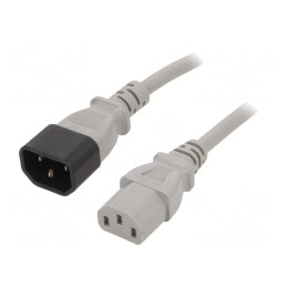 Cablu Prelungitor IEC C13 C14 5m Gri 10A 250V | Electronic-mag.ro | Componente Electronice