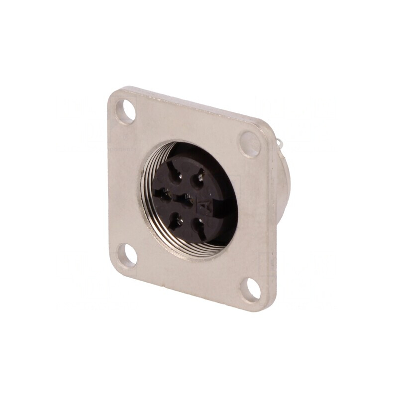 Conector M16 Soclu Mamă Lipire 6PIN 5A 300V IP65/IP67 | Electronic-mag.ro | Componente Electronice