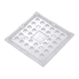 Lentilă LED; pătrată; plexiglass PMMA; transparentă; H: 9,5mm