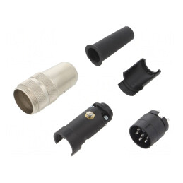 Conector M16 mufă tată 6 pini argintat IP40 5A | Electronic-mag.ro | Componente Electronice