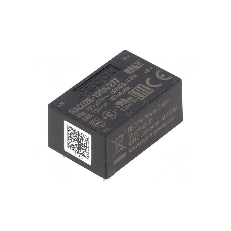 Convertor AC/DC 2W 12V 167mA pentru PCB | Electronic-mag.ro | Componente Electronice
