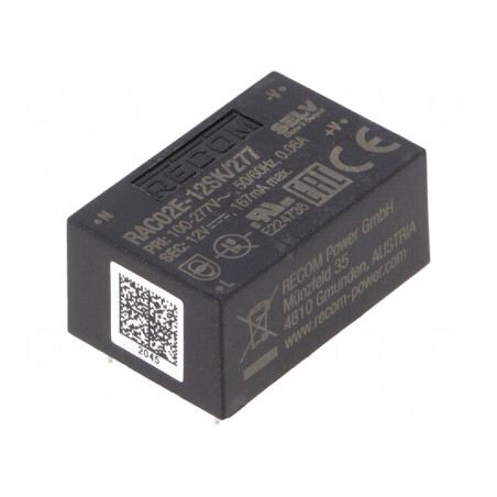 Convertor AC/DC 2W 12V 167mA pentru PCB | Electronic-mag.ro | Componente Electronice