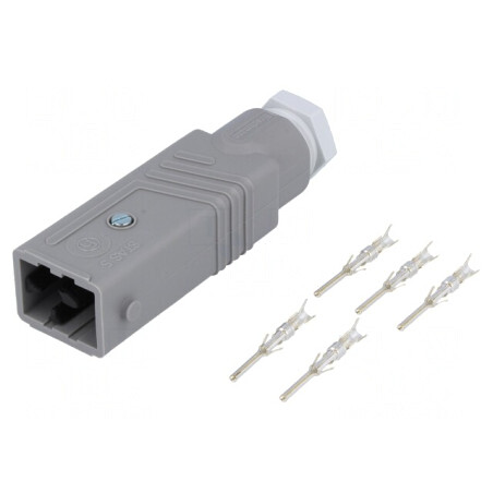 Conector Dreptunghiular ST 5 PIN Argintat IP54 10A | Electronic-mag.ro | Componente Electronice