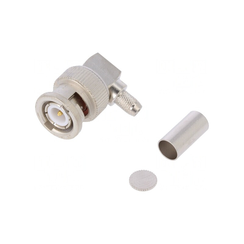 Mufă BNC Tată Unghi 90° 50Ω Lipire Crimpat RG223 RG400 | Electronic-mag.ro | Componente Electronice