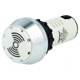 Semnalizator: acustic; 80dB; Ilum: LED; 230V; IP40; Ø22mm; max.6mm