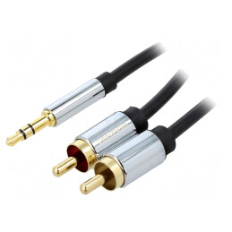 Cablu Jack 3,5mm la RCA x2 Aurit 10m