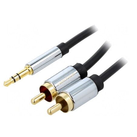 Cablu Jack 3,5mm la RCA x2 Aurit 10m | Electronic-mag.ro | Componente Electronice