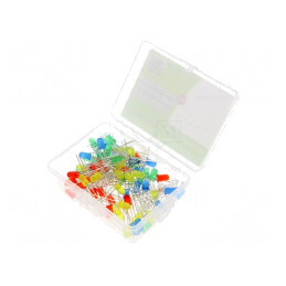 Set LED 5mm 100 buc Alb Cald, Roșu, Albastru, Verde, Galben | Electronic-mag.ro | Componente Electronice