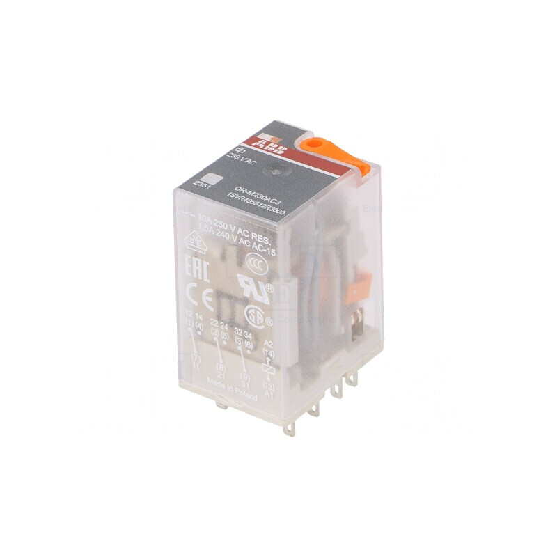 Releu Electromagnetic 3PDT 230VAC 10A | Electronic-mag.ro | Componente Electronice