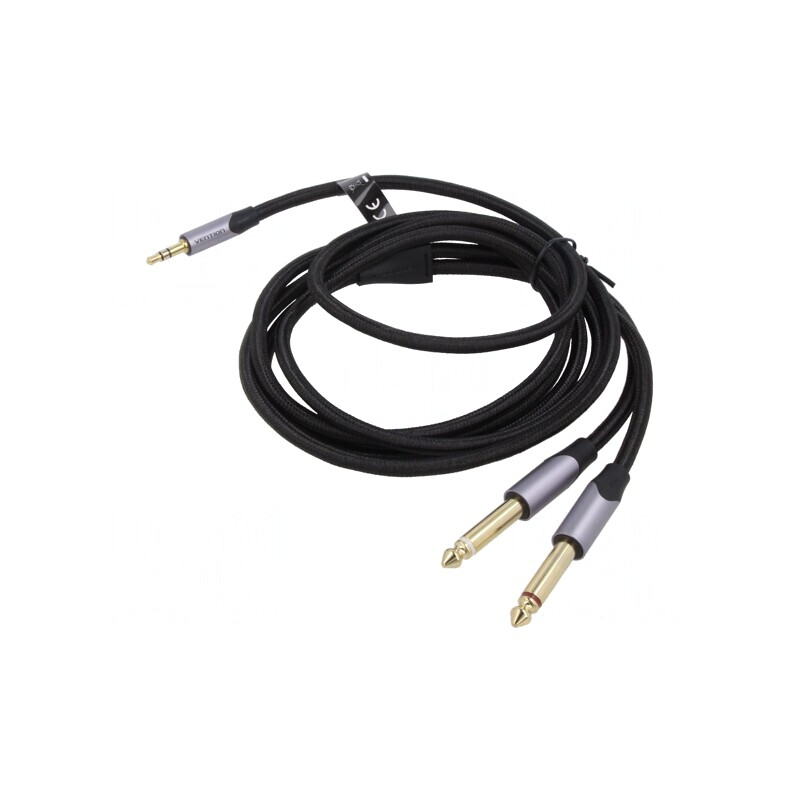 Cablu Audio Jack 3.5mm la 6.3mm 3m Negru PVC | Electronic-mag.ro | Componente Electronice