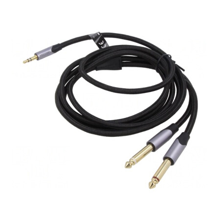 Cablu Audio Jack 3.5mm la 6.3mm 3m Negru PVC | Electronic-mag.ro | Componente Electronice