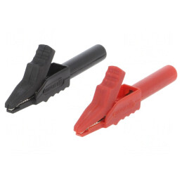 Cleste crocodil 15A, 300V, negru/rosu | Electronic-mag.ro | Componente Electronice