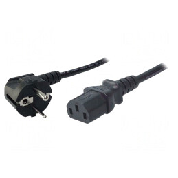 Cablu Alimentare 3m Negru Schuko CEE 7/7 la IEC C13 | Electronic-mag.ro | Componente Electronice