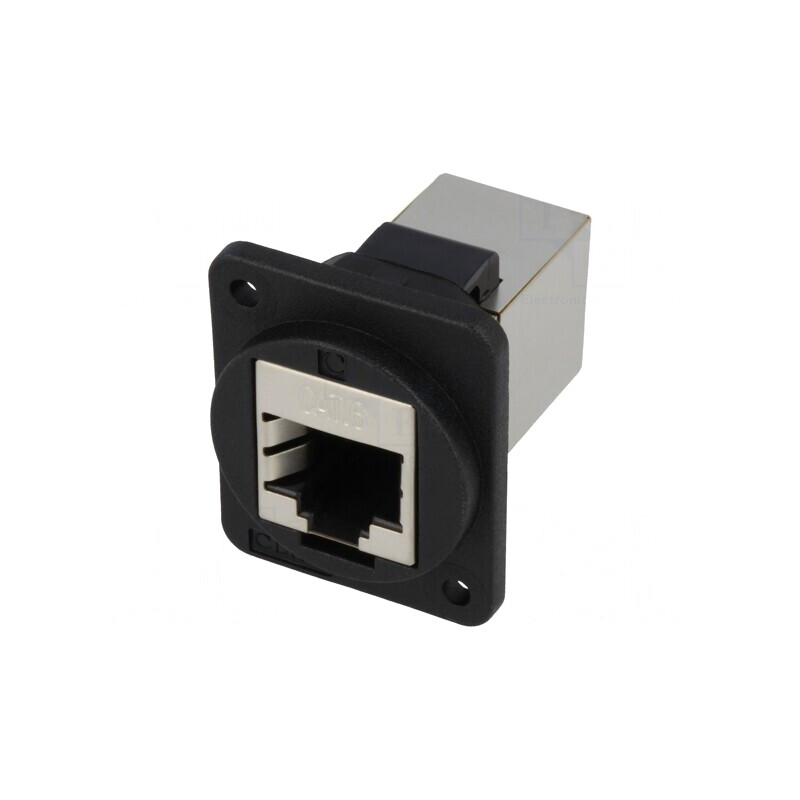 Adaptor FT Cat 6 Ecranat 8P8C Plastic 19x24mm | Electronic-mag.ro | Componente Electronice