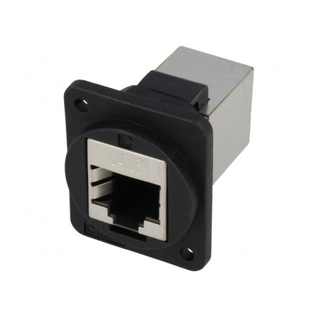 Adaptor FT Cat 6 Ecranat 8P8C Plastic 19x24mm | Electronic-mag.ro | Componente Electronice
