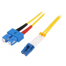 Patch Cord Fibră Optică OS2 LC/UPC-SC/UPC 1m Galben | Electronic-mag.ro | Componente Electronice