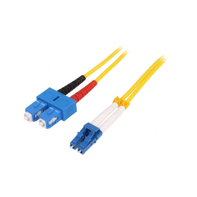 Patch Cord Fibră Optică OS2 LC/UPC-SC/UPC 1m Galben | Electronic-mag.ro | Componente Electronice