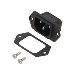 Conector Alimentare AC 10A 250V IP54 IEC 60320 | Electronic-mag.ro | Componente Electronice