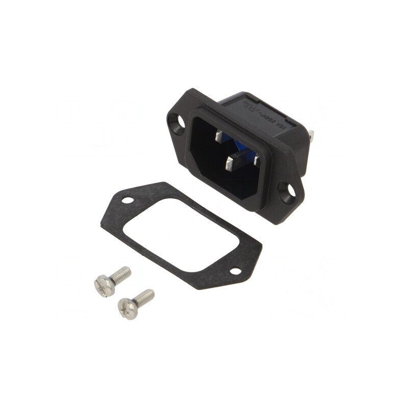 Conector Alimentare AC 10A 250V IP54 IEC 60320 | Electronic-mag.ro | Componente Electronice