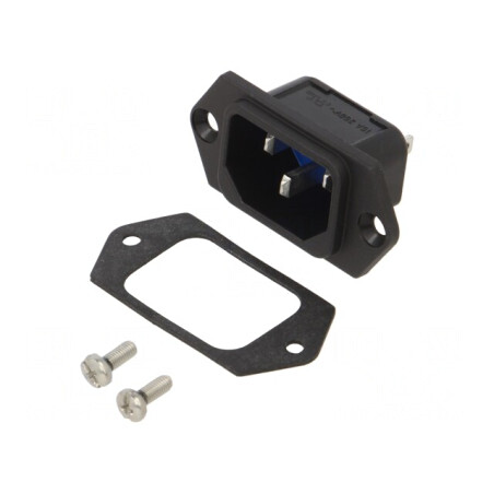Conector Alimentare AC 10A 250V IP54 IEC 60320 | Electronic-mag.ro | Componente Electronice
