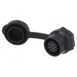 Conector circular soclu 12 8 pini aurit 3A mamă | Electronic-mag.ro | Componente Electronice