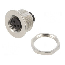 Conector M9 Mamă Aurit 125V IP67 3 PIN Drept | Electronic-mag.ro | Componente Electronice