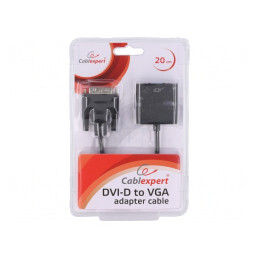 Convertor D-Sub 15 pini la DVI-D 0.2m Negru | Electronic-mag.ro | Componente Electronice