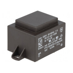Transformator Încapsulat 6VA 230V AC 18V 334mA PCB BVEI | Electronic-mag.ro | Componente Electronice