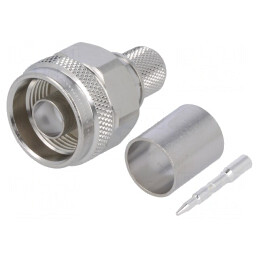 Mufă N Tată Drept 50Ω PTFE Argintat RG213 Crimpat | Electronic-mag.ro | Componente Electronice