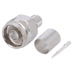 Mufă N Tată 50Ω RG214 Crimpat PTFE Argintat | Electronic-mag.ro | Componente Electronice