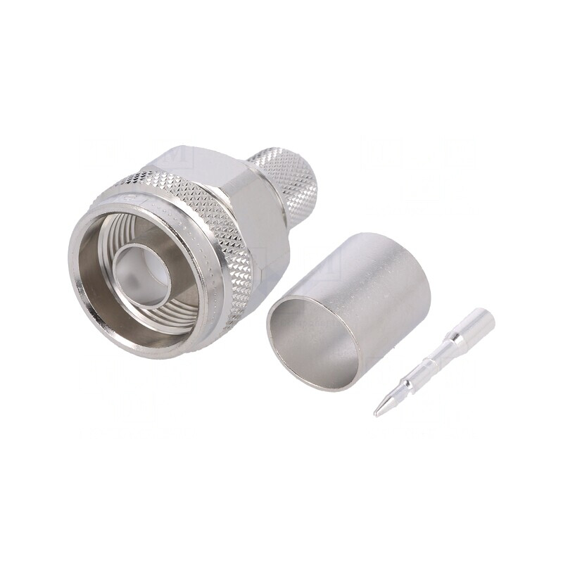Mufă N Tată 50Ω RG214 Crimpat PTFE Argintat | Electronic-mag.ro | Componente Electronice