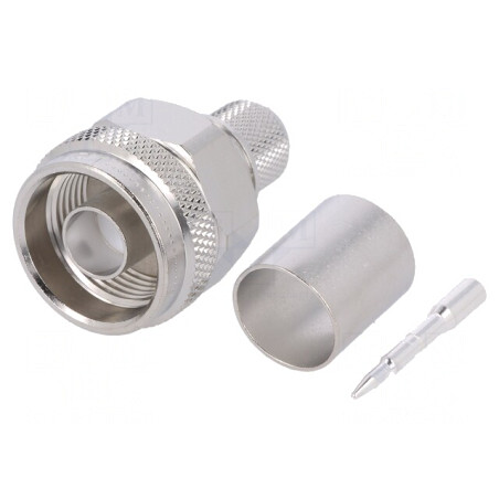 Mufă N Tată 50Ω RG214 Crimpat PTFE Argintat | Electronic-mag.ro | Componente Electronice